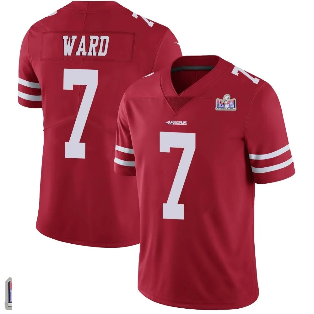 Men's San Francisco 49ers Charvarius Ward Nike Team Color Vapor Untouchable Super Bowl LVIII Patch Limited Red Jersey Men's San Francisco 49ers Charvarius Ward Nike Team Color Vapor Untouchable Super Bowl LVIII Patch Limited Red Jersey