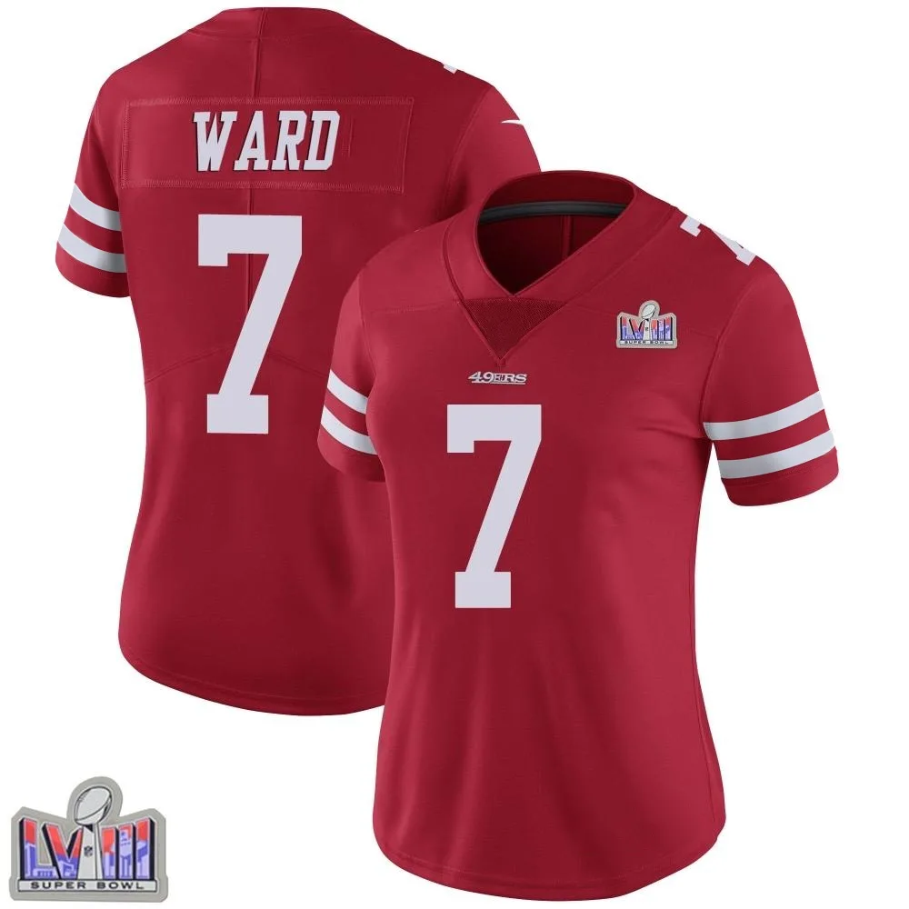 Women's San Francisco 49ers Charvarius Ward Nike Team Color Vapor Untouchable Super Bowl LVIII Patch Limited Red Jersey Women's San Francisco 49ers Charvarius Ward Nike Team Color Vapor Untouchable Super Bowl LVIII Patch Limited Red Jersey