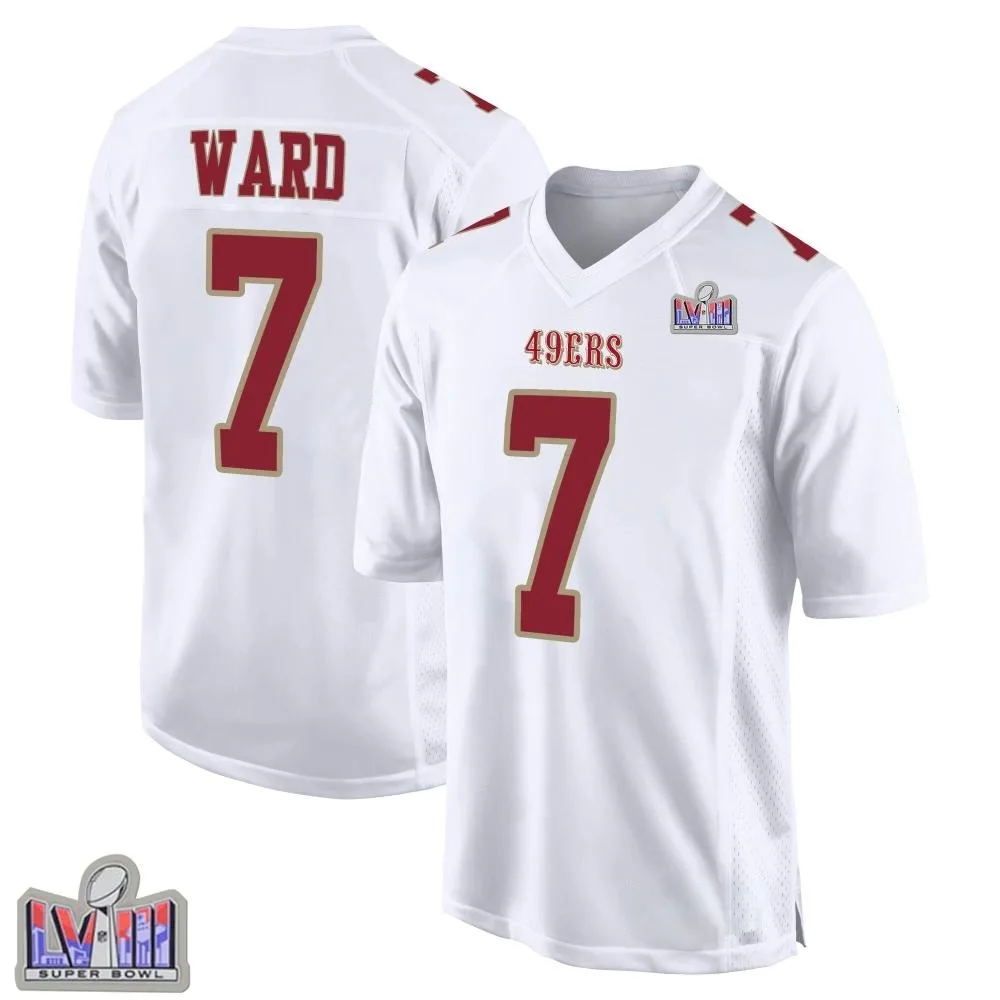 Youth San Francisco 49ers Charvarius Ward Nike Fashion Super Bowl LVIII Patch Game White Jersey Youth San Francisco 49ers Charvarius Ward Nike Fashion Super Bowl LVIII Patch Game White Jersey