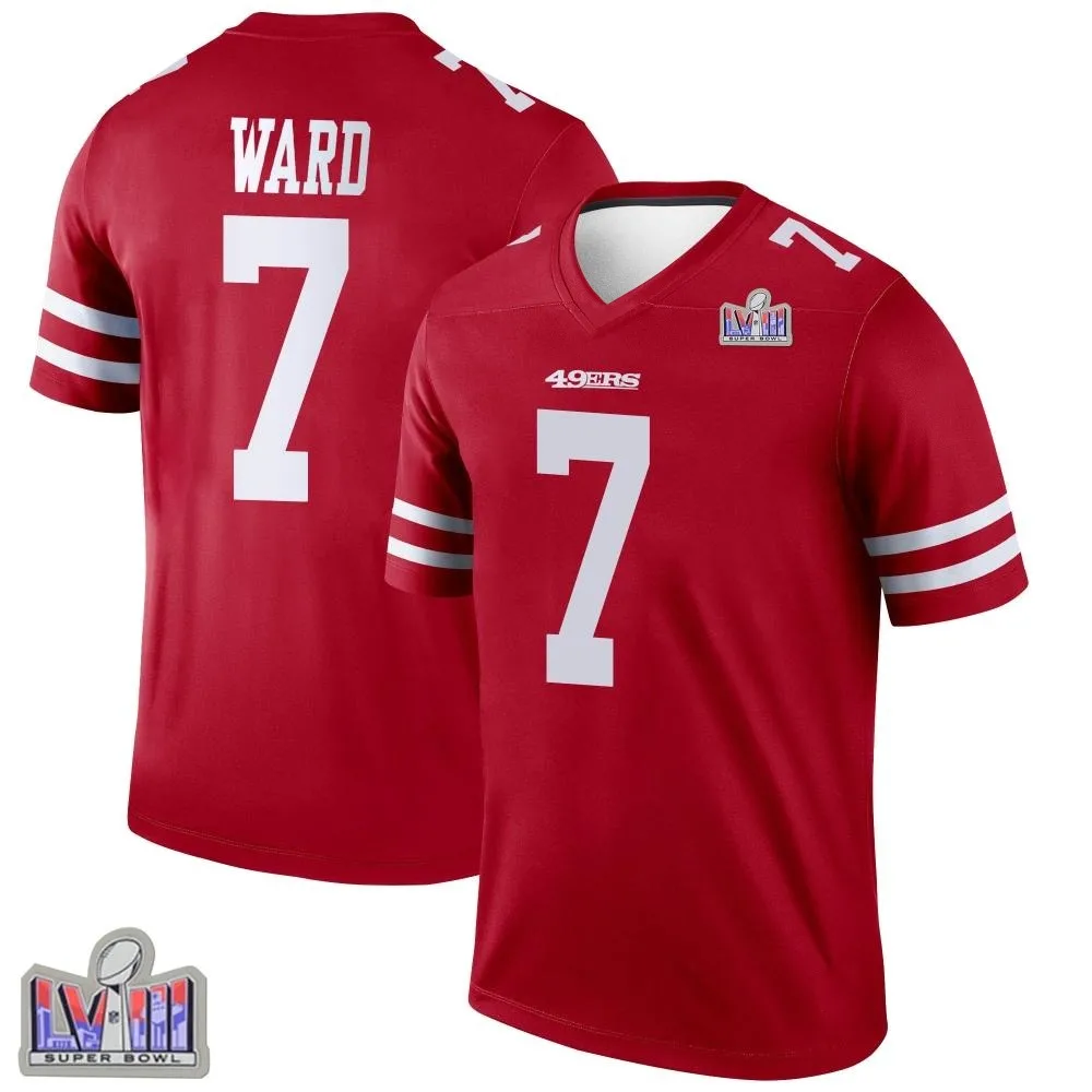 Youth San Francisco 49ers Charvarius Ward Nike Super Bowl LVIII Patch Legend Scarlet Jersey Youth San Francisco 49ers Charvarius Ward Nike Super Bowl LVIII Patch Legend Scarlet Jersey