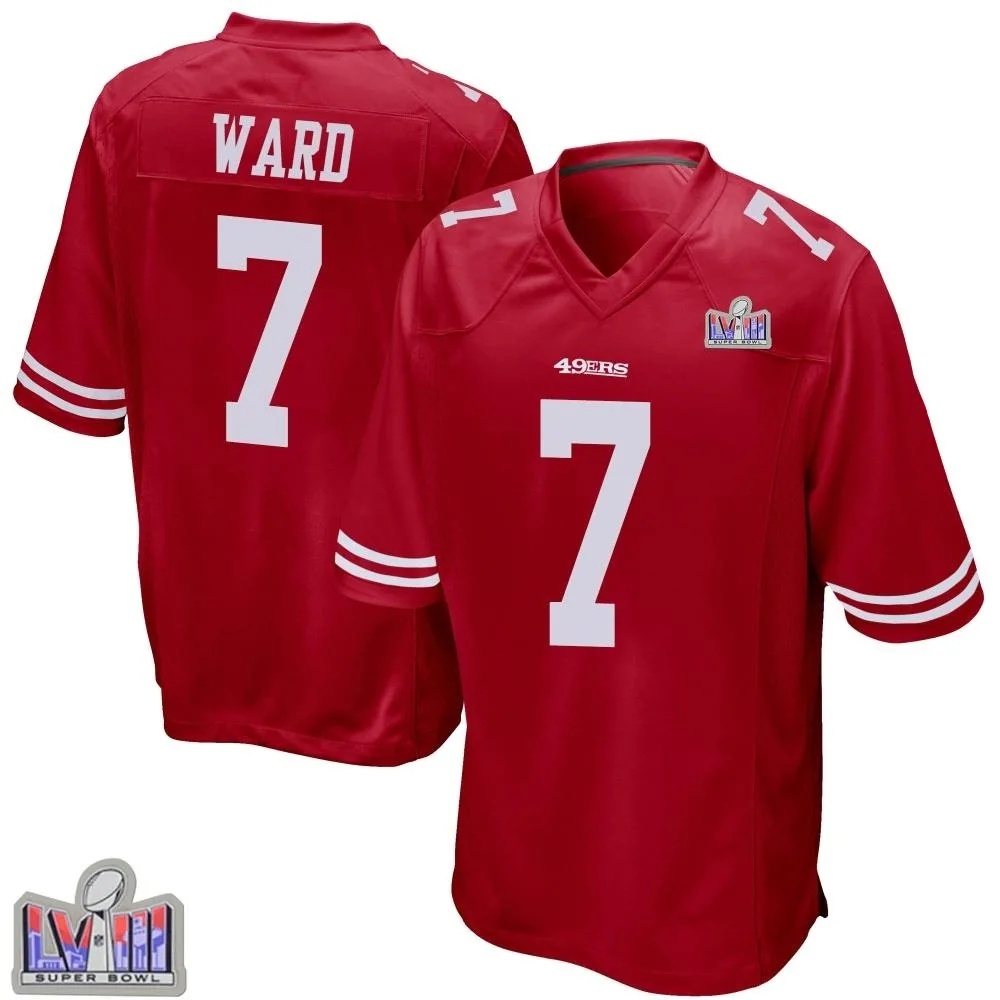 Youth San Francisco 49ers Charvarius Ward Nike Team Color Super Bowl LVIII Patch Game Red Jersey Youth San Francisco 49ers Charvarius Ward Nike Team Color Super Bowl LVIII Patch Game Red Jersey