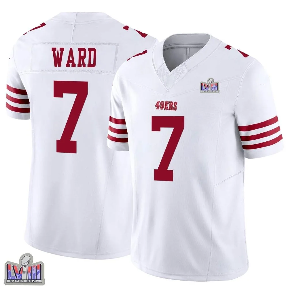 Youth San Francisco 49ers Charvarius Ward Nike Vapor F.U.S.E. Super Bowl LVIII Patch Limited White Jersey Youth San Francisco 49ers Charvarius Ward Nike Vapor F.U.S.E. Super Bowl LVIII Patch Limited White Jersey