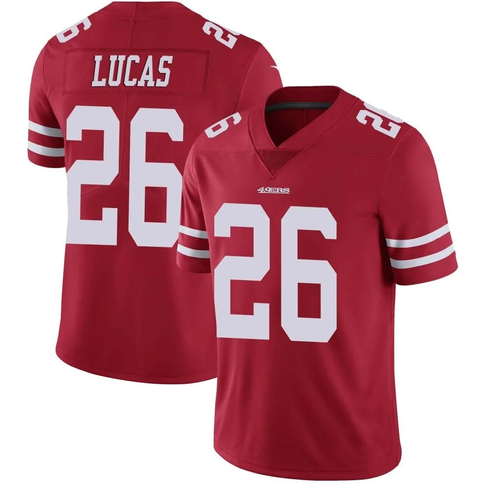Men's San Francisco 49ers Chase Lucas Nike Team Color Vapor Untouchable Limited Red Jersey Men's San Francisco 49ers Chase Lucas Nike Team Color Vapor Untouchable Limited Red Jersey