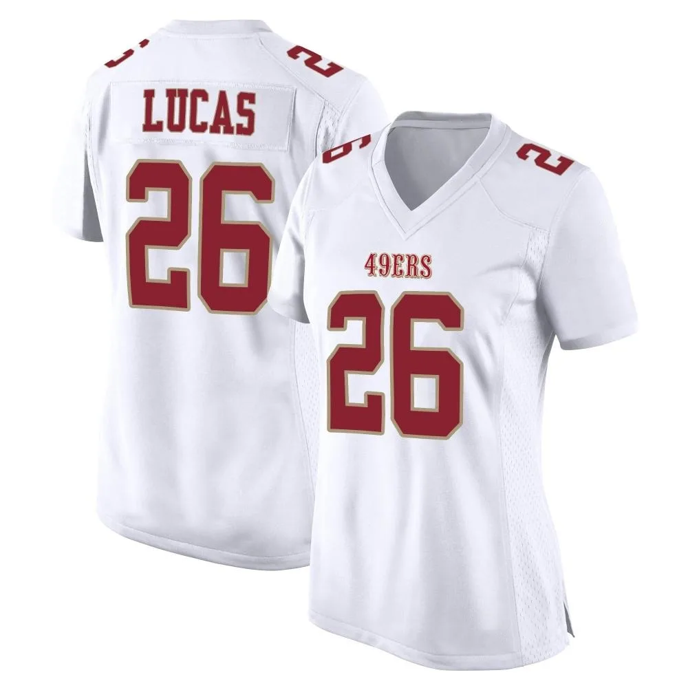 Women's San Francisco 49ers Chase Lucas Nike Fashion Game White Jersey Women's San Francisco 49ers Chase Lucas Nike Fashion Game White Jersey