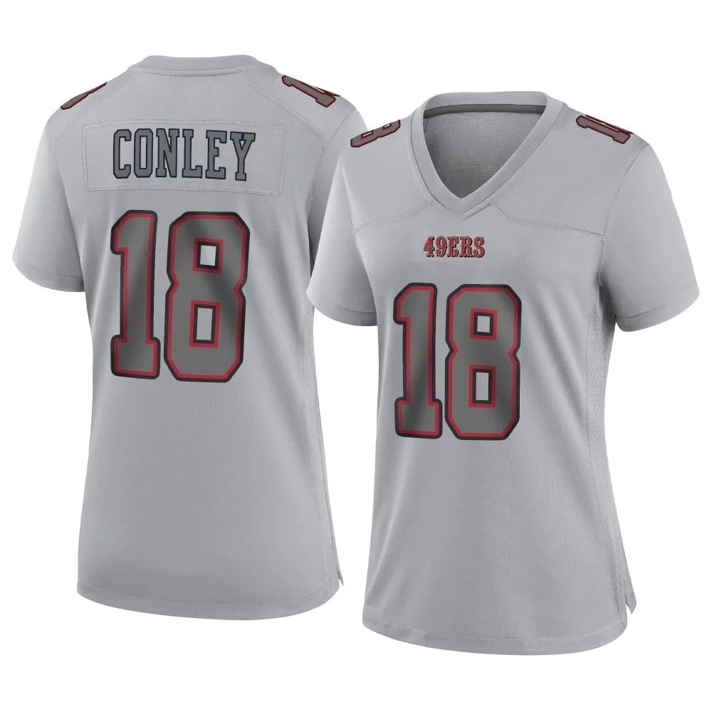 Women's San Francisco 49ers Chris Conley Nike Atmosphere Fashion Game Gray Jersey Women's San Francisco 49ers Chris Conley Nike Atmosphere Fashion Game Gray Jersey