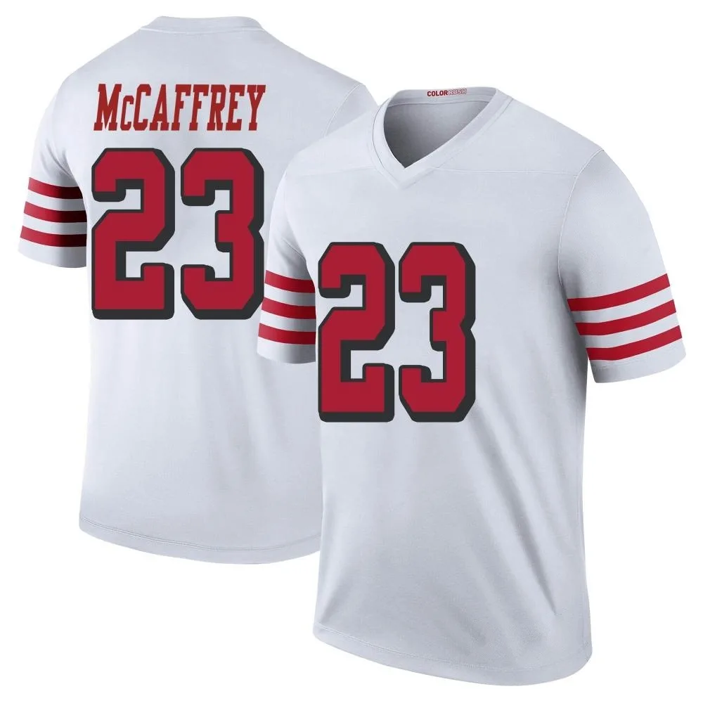 Men's San Francisco 49ers Christian Mccaffrey Nike Color Rush Legend White Jersey Men's San Francisco 49ers Christian Mccaffrey Nike Color Rush Legend White Jersey