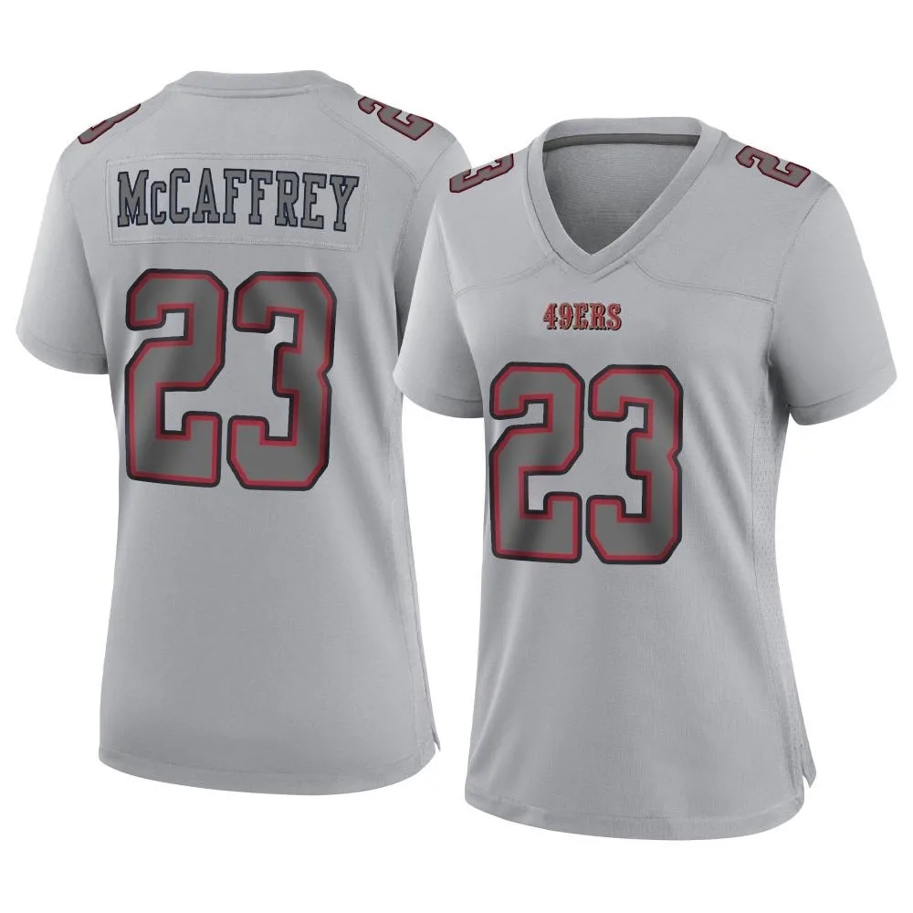 Women's San Francisco 49ers Christian Mccaffrey Nike Atmosphere Fashion Game Gray Jersey Women's San Francisco 49ers Christian Mccaffrey Nike Atmosphere Fashion Game Gray Jersey
