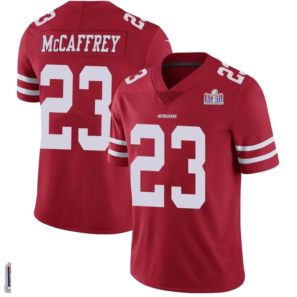 Youth San Francisco 49ers Christian Mccaffrey Nike Team Color Vapor Untouchable Super Bowl LVIII Patch Limited Red Jersey Youth San Francisco 49ers Christian Mccaffrey Nike Team Color Vapor Untouchable Super Bowl LVIII Patch Limited Red Jersey