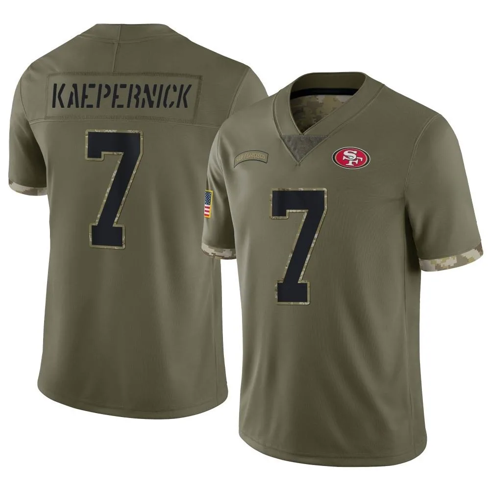 Men's San Francisco 49ers Colin Kaepernick Nike 2022 Salute To Service Limited Olive Jersey Men's San Francisco 49ers Colin Kaepernick Nike 2022 Salute To Service Limited Olive Jersey