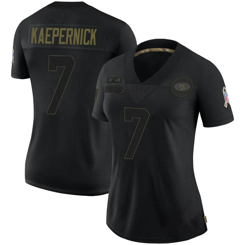 Women's San Francisco 49ers Colin Kaepernick Nike 2020 Salute To Service Limited Black Jersey Women's San Francisco 49ers Colin Kaepernick Nike 2020 Salute To Service Limited Black Jersey