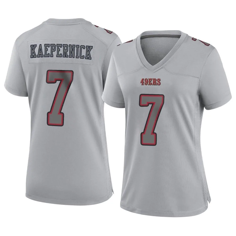 Women's San Francisco 49ers Colin Kaepernick Nike Atmosphere Fashion Game Gray Jersey Women's San Francisco 49ers Colin Kaepernick Nike Atmosphere Fashion Game Gray Jersey