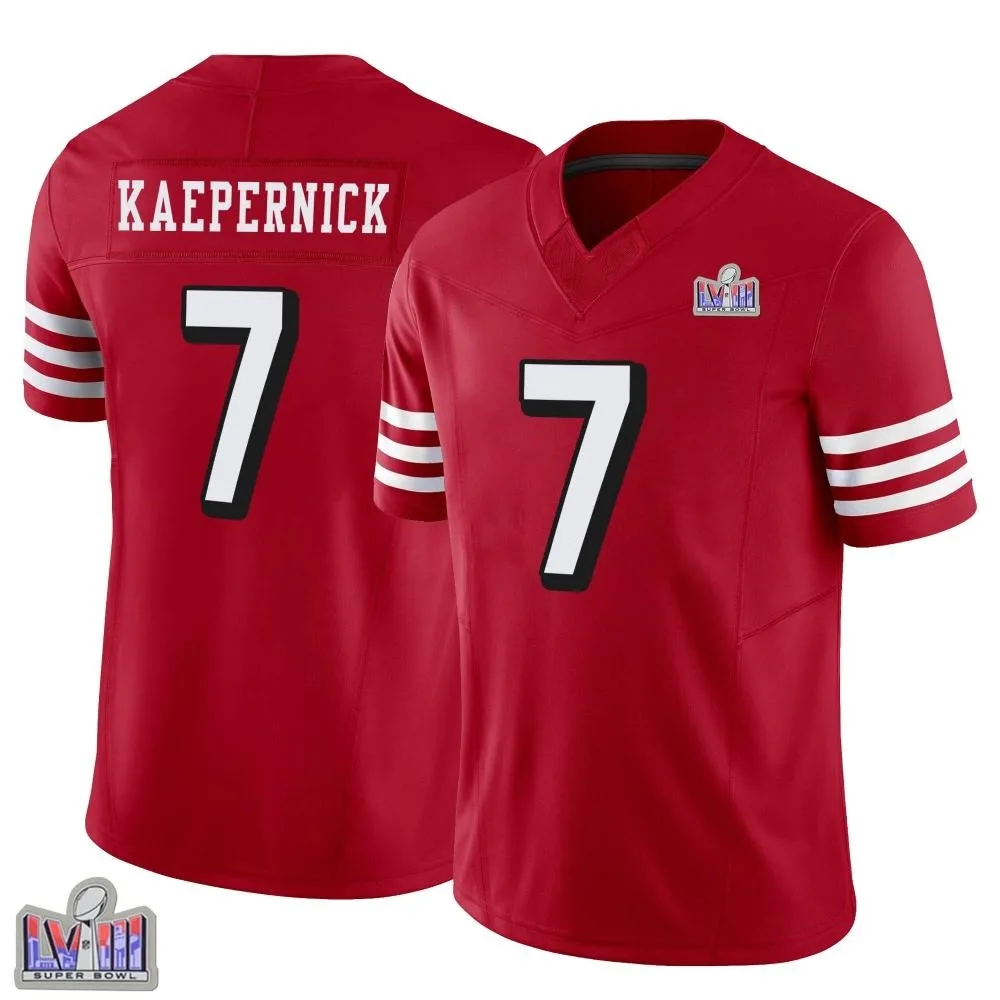 Youth San Francisco 49ers Colin Kaepernick Nike Alternate Vapor F.U.S.E. Super Bowl LVIII Patch Limited Scarlet Jersey Youth San Francisco 49ers Colin Kaepernick Nike Alternate Vapor F.U.S.E. Super Bowl LVIII Patch Limited Scarlet Jersey