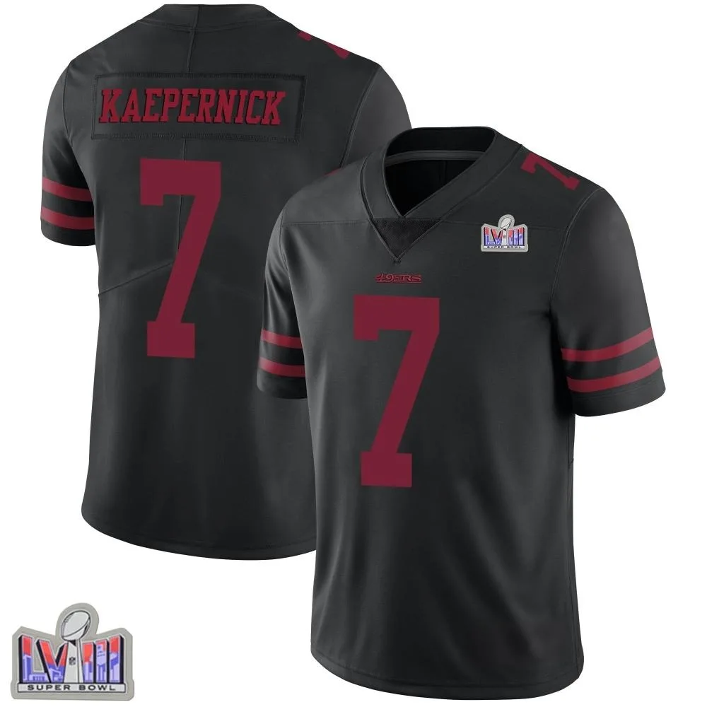 Youth San Francisco 49ers Colin Kaepernick Nike Alternate Vapor Untouchable Super Bowl LVIII Patch Limited Black Jersey Youth San Francisco 49ers Colin Kaepernick Nike Alternate Vapor Untouchable Super Bowl LVIII Patch Limited Black Jersey