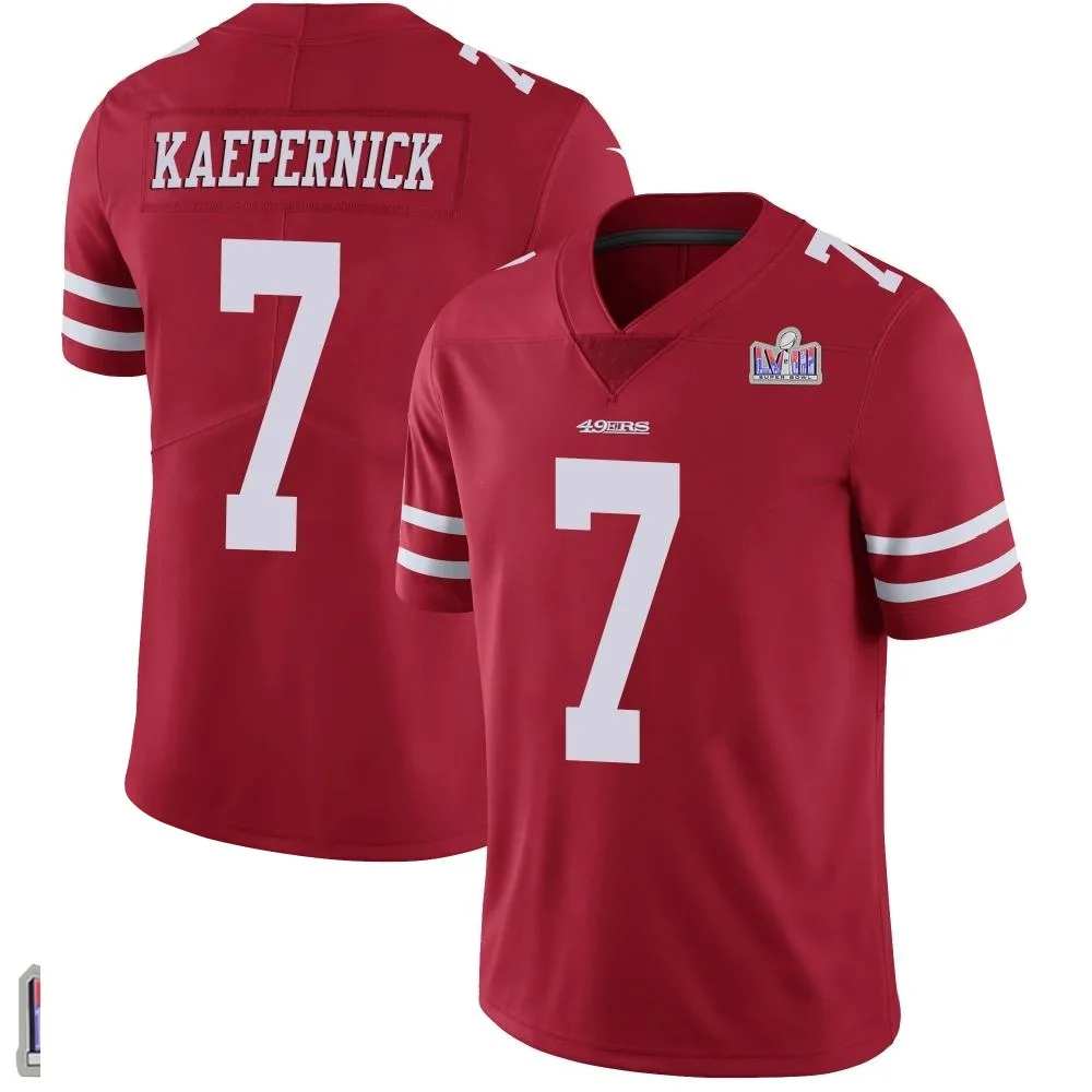 Youth San Francisco 49ers Colin Kaepernick Nike Team Color Vapor Untouchable Super Bowl LVIII Patch Limited Red Jersey Youth San Francisco 49ers Colin Kaepernick Nike Team Color Vapor Untouchable Super Bowl LVIII Patch Limited Red Jersey