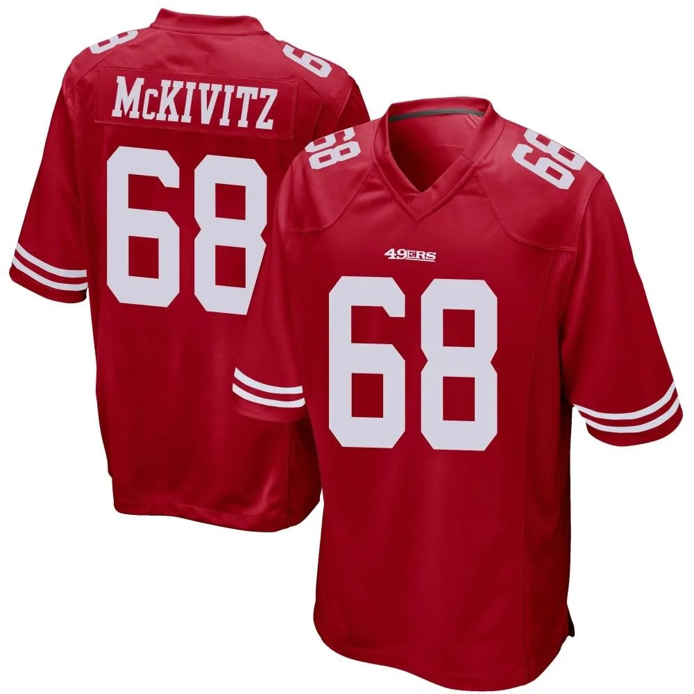 Men's San Francisco 49ers Colton Mckivitz Nike Team Color Game Red Jersey Men's San Francisco 49ers Colton Mckivitz Nike Team Color Game Red Jersey