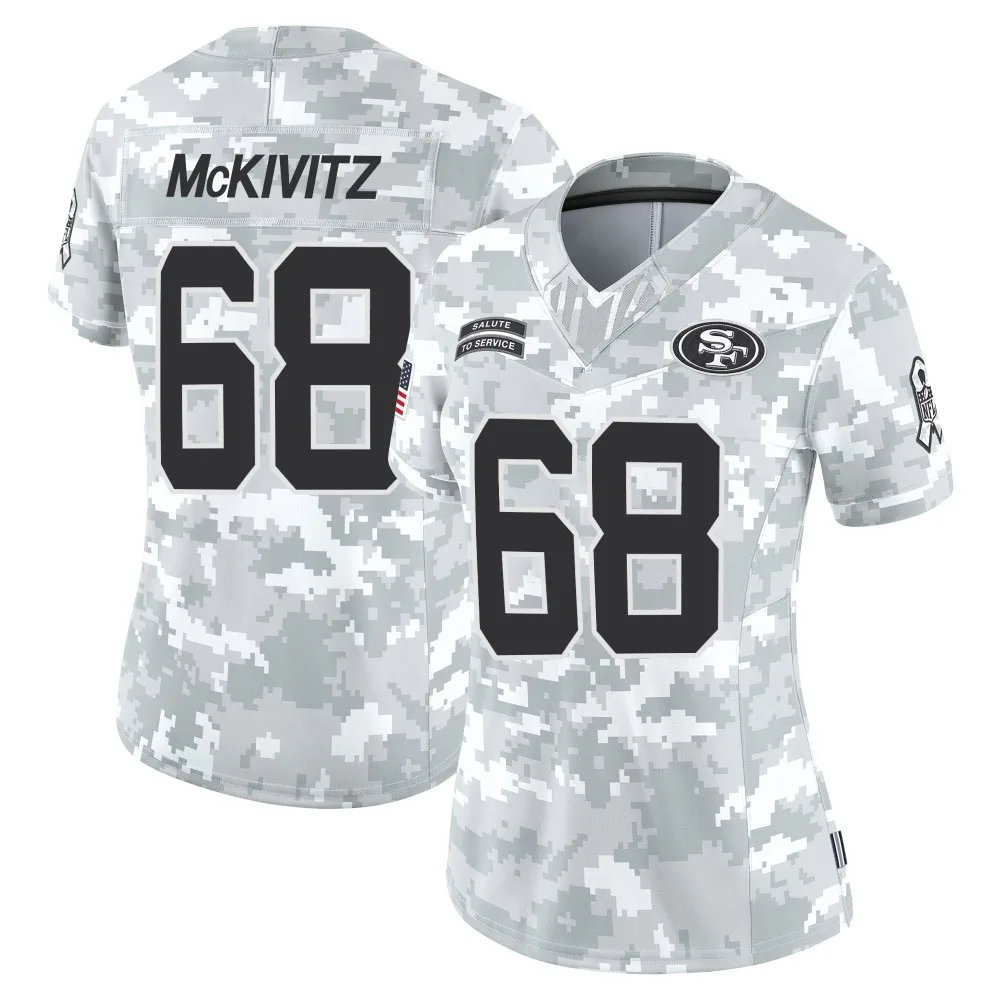 Women's San Francisco 49ers Colton Mckivitz Nike Francisco 2024 Salute To Service Limited Arctic Camo Jersey Women's San Francisco 49ers Colton Mckivitz Nike Francisco 2024 Salute To Service Limited Arctic Camo Jersey