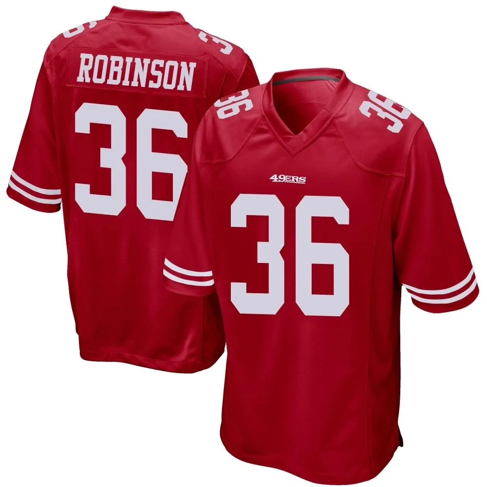Men's San Francisco 49ers Curtis Robinson Nike Team Color Game Red Jersey Men's San Francisco 49ers Curtis Robinson Nike Team Color Game Red Jersey