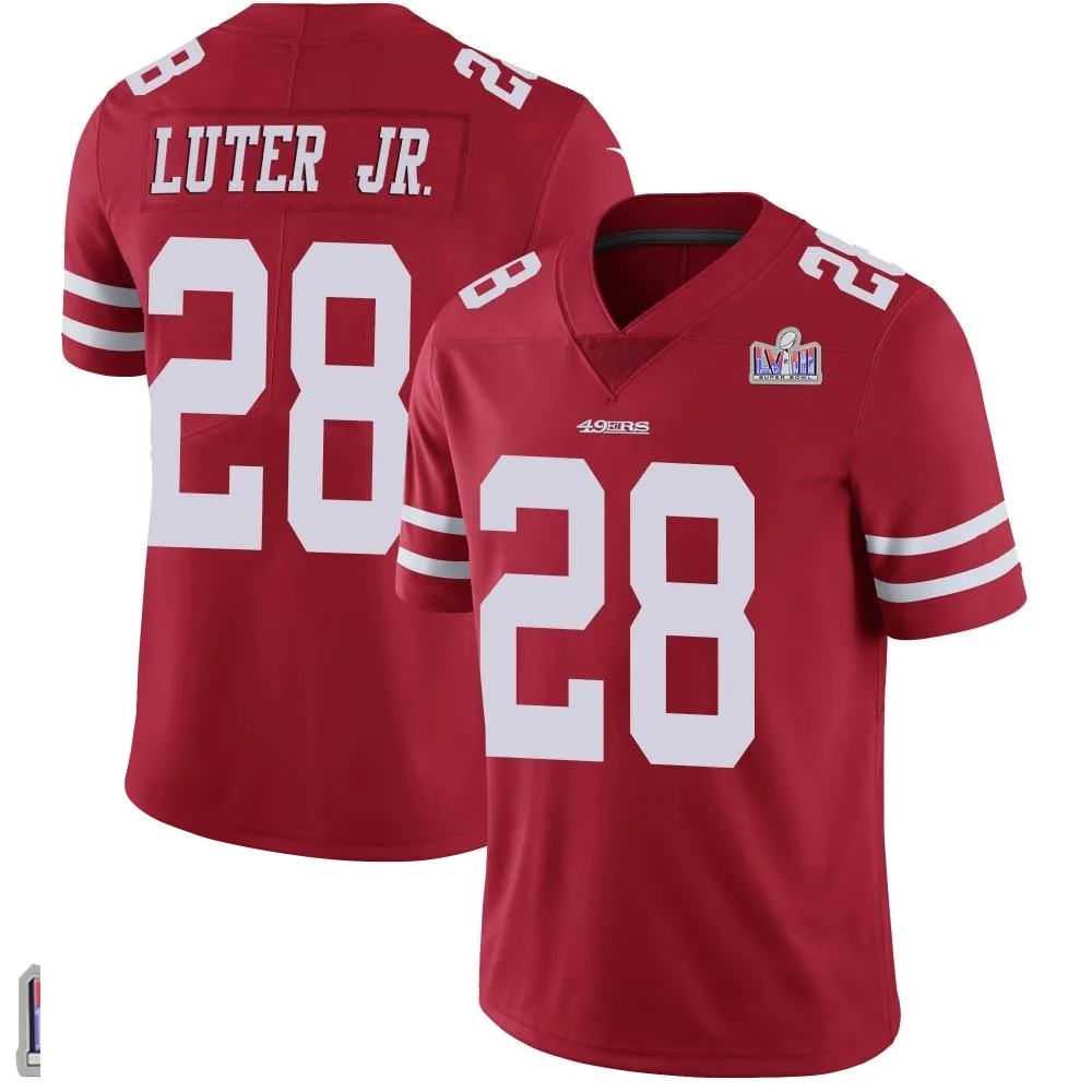 Youth San Francisco 49ers Darrell Luter Jr. Nike Team Color Vapor Untouchable Super Bowl LVIII Patch Limited Red Jersey Youth San Francisco 49ers Darrell Luter Jr. Nike Team Color Vapor Untouchable Super Bowl LVIII Patch Limited Red Jersey