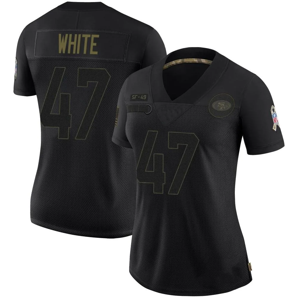 Women's San Francisco 49ers Dashaun White Nike 2020 Salute To Service Limited Black Jersey Women's San Francisco 49ers Dashaun White Nike 2020 Salute To Service Limited Black Jersey