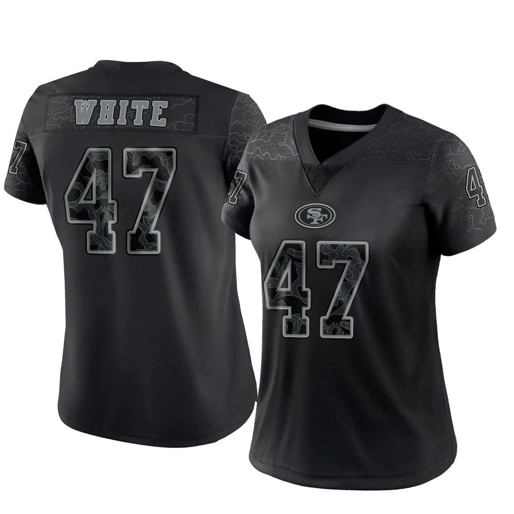 Women's San Francisco 49ers Dashaun White Nike Reflective Limited Black Jersey Women's San Francisco 49ers Dashaun White Nike Reflective Limited Black Jersey