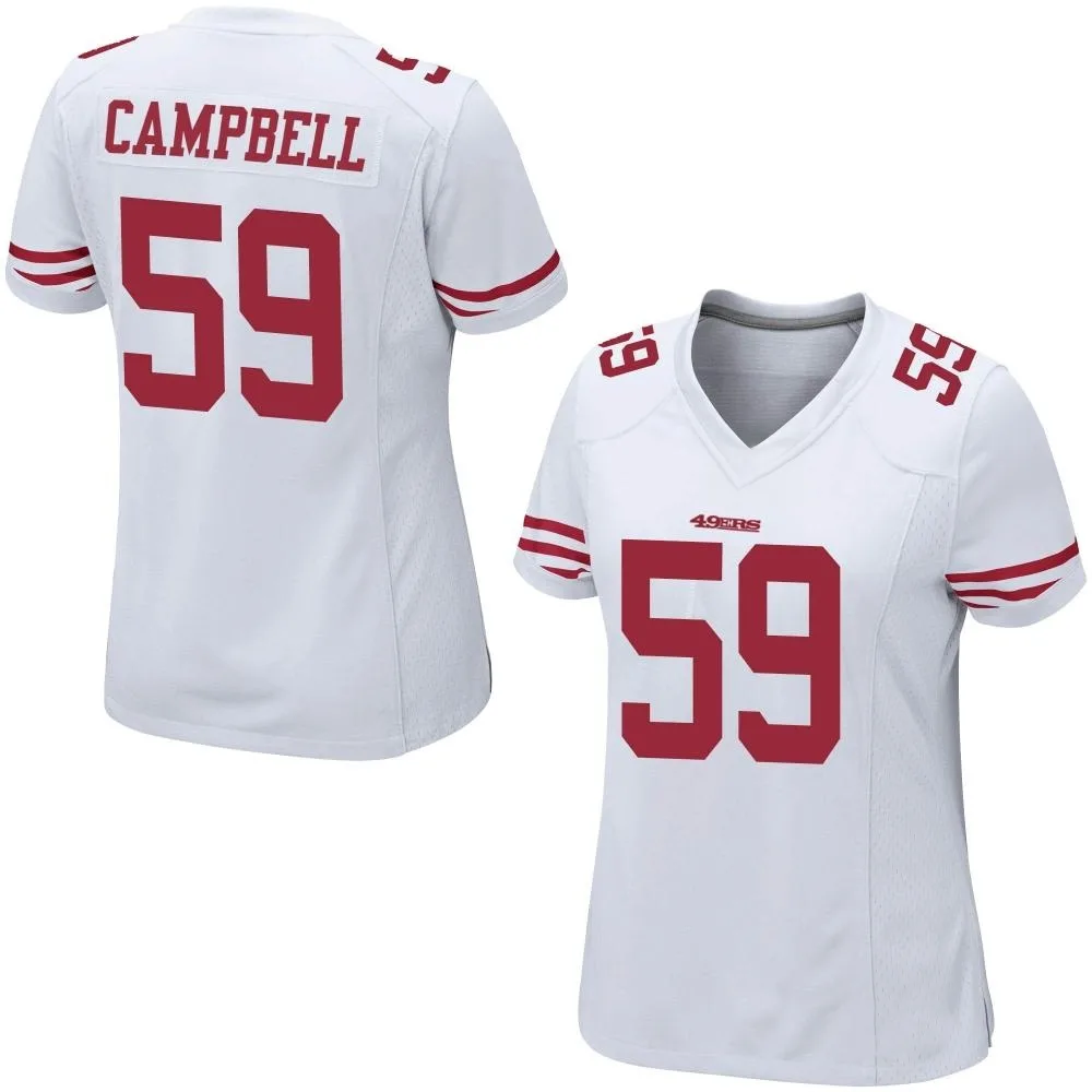Women's San Francisco 49ers De'vondre Campbell Nike Game White Jersey Women's San Francisco 49ers De'vondre Campbell Nike Game White Jersey