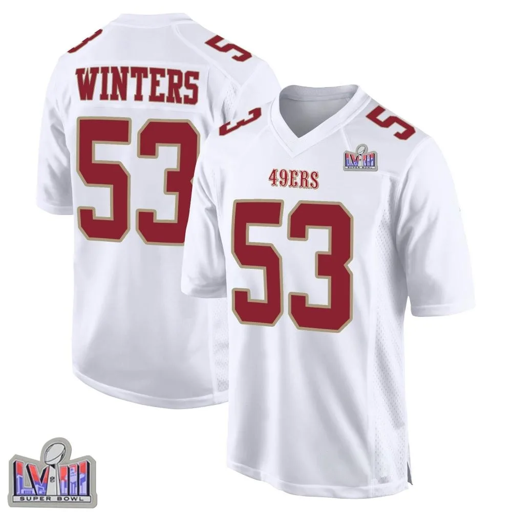 Men's San Francisco 49ers Dee Winters Nike Fashion Super Bowl LVIII Patch Game White Jersey Men's San Francisco 49ers Dee Winters Nike Fashion Super Bowl LVIII Patch Game White Jersey