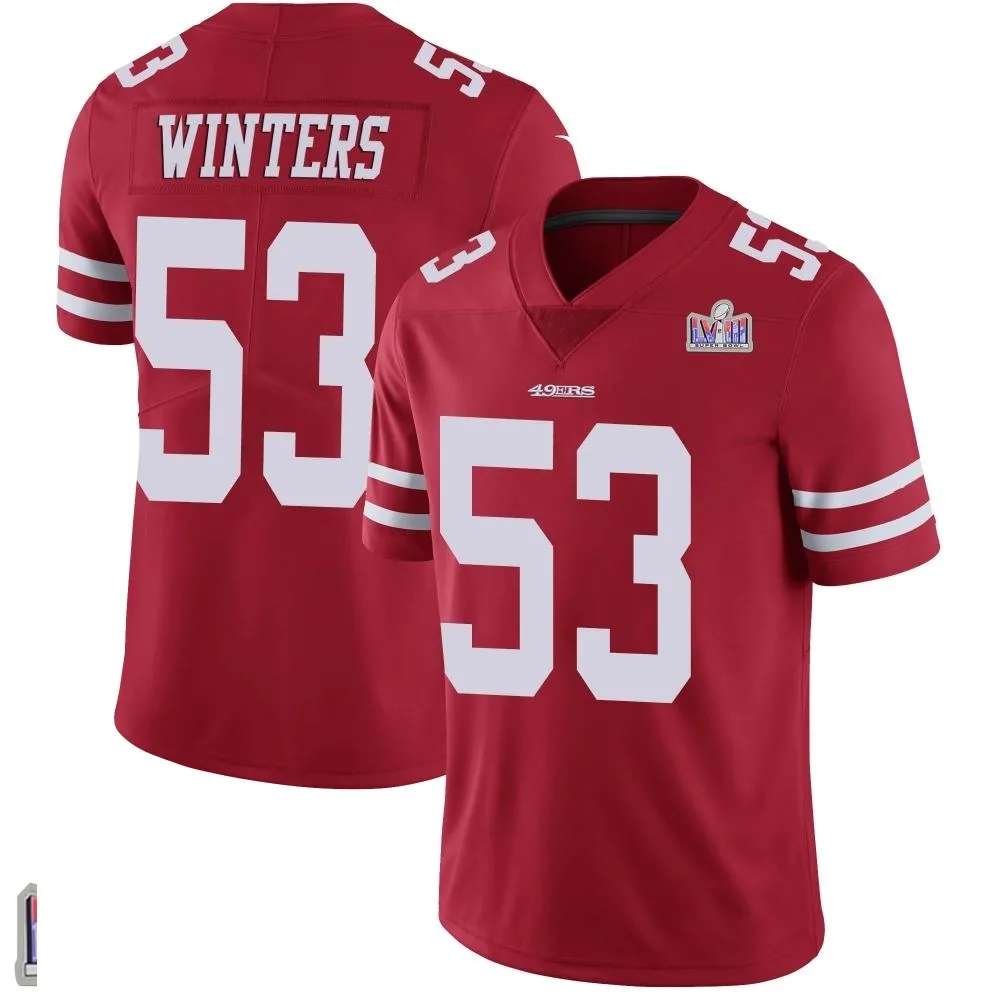 Men's San Francisco 49ers Dee Winters Nike Team Color Vapor Untouchable Super Bowl LVIII Patch Limited Red Jersey Men's San Francisco 49ers Dee Winters Nike Team Color Vapor Untouchable Super Bowl LVIII Patch Limited Red Jersey