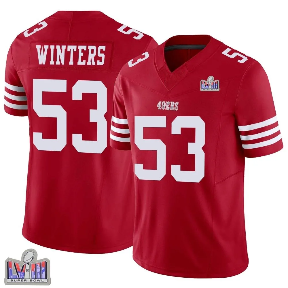 Men's San Francisco 49ers Dee Winters Nike Vapor F.U.S.E. Super Bowl LVIII Patch Limited Scarlet Jersey Men's San Francisco 49ers Dee Winters Nike Vapor F.U.S.E. Super Bowl LVIII Patch Limited Scarlet Jersey