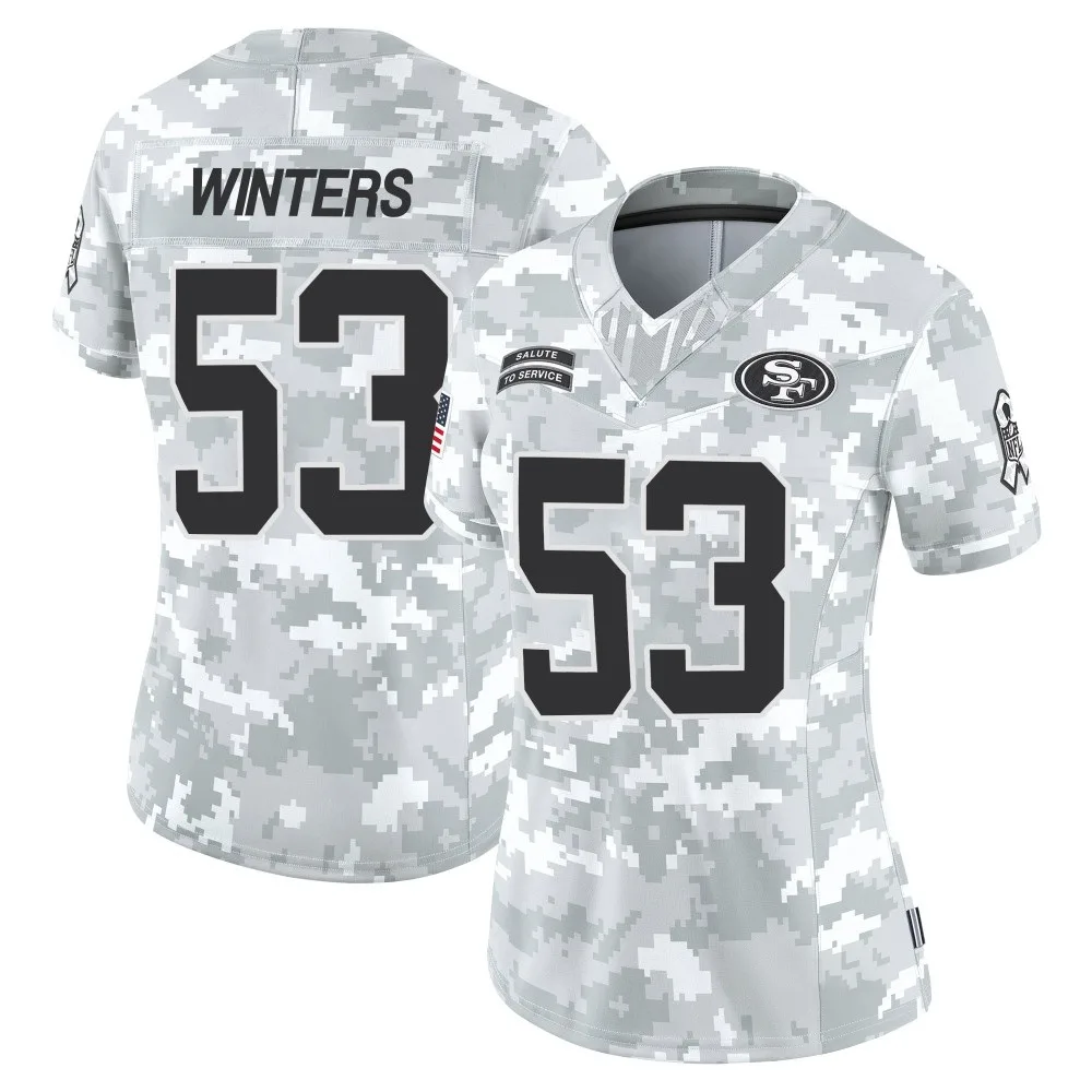 Women's San Francisco 49ers Dee Winters Nike Francisco 2024 Salute To Service Limited Arctic Camo Jersey Women's San Francisco 49ers Dee Winters Nike Francisco 2024 Salute To Service Limited Arctic Camo Jersey