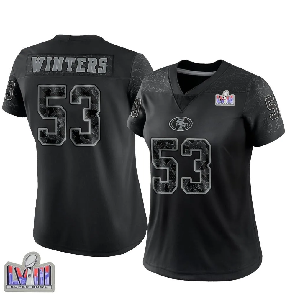 Women's San Francisco 49ers Dee Winters Nike Reflective Super Bowl LVIII Patch Limited Black Jersey Women's San Francisco 49ers Dee Winters Nike Reflective Super Bowl LVIII Patch Limited Black Jersey