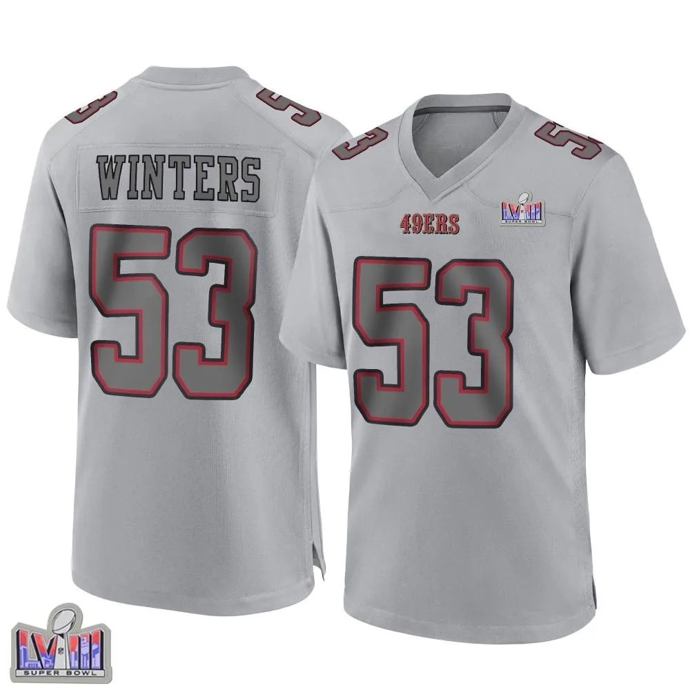 Youth San Francisco 49ers Dee Winters Nike Atmosphere Fashion Super Bowl LVIII Patch Game Gray Jersey Youth San Francisco 49ers Dee Winters Nike Atmosphere Fashion Super Bowl LVIII Patch Game Gray Jersey