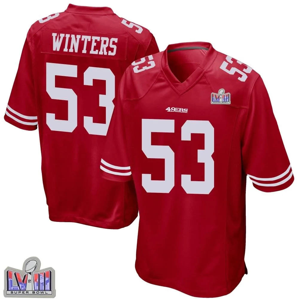Youth San Francisco 49ers Dee Winters Nike Team Color Super Bowl LVIII Patch Game Red Jersey Youth San Francisco 49ers Dee Winters Nike Team Color Super Bowl LVIII Patch Game Red Jersey