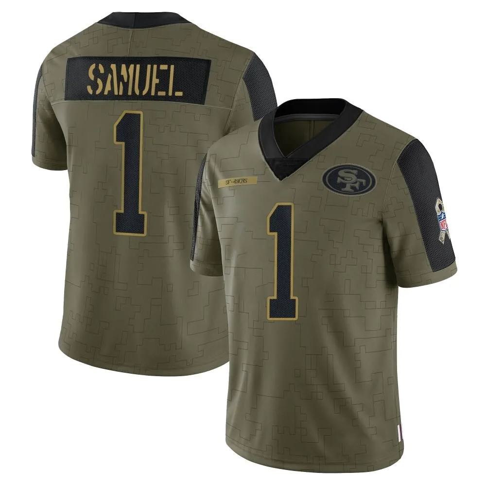 Men's San Francisco 49ers Deebo Samuel Sr. Nike 2021 Salute To Service Limited Olive Jersey Men's San Francisco 49ers Deebo Samuel Sr. Nike 2021 Salute To Service Limited Olive Jersey
