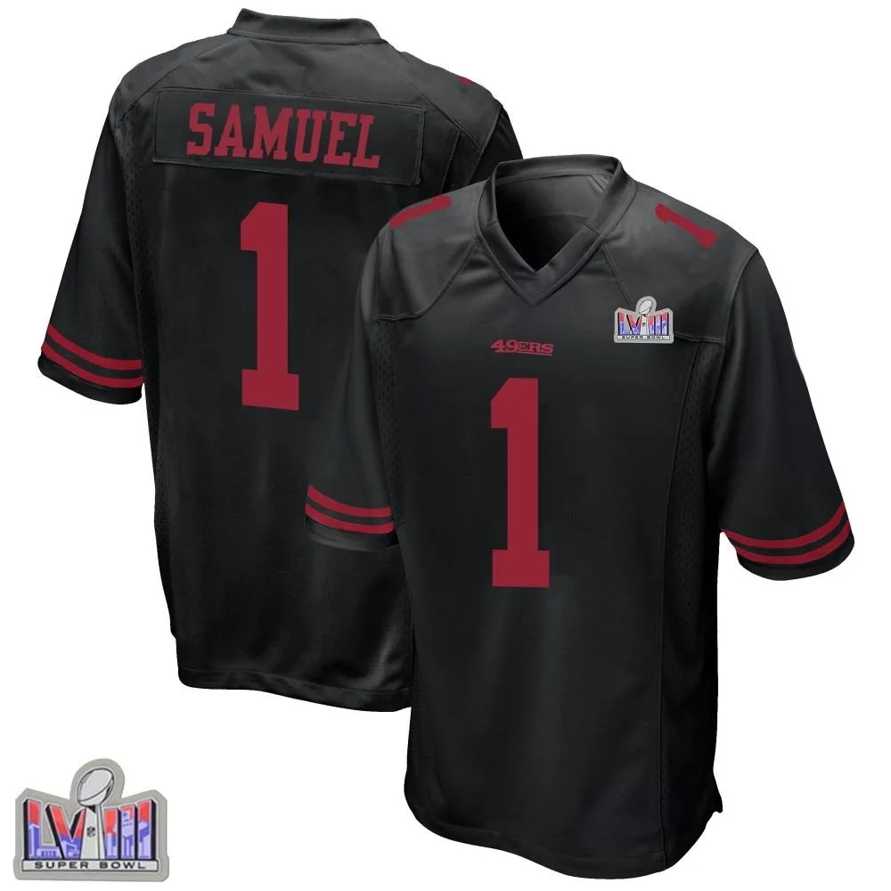Youth San Francisco 49ers Deebo Samuel Sr. Nike Alternate Super Bowl LVIII Patch Game Black Jersey Youth San Francisco 49ers Deebo Samuel Sr. Nike Alternate Super Bowl LVIII Patch Game Black Jersey