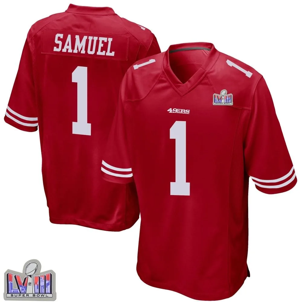 Youth San Francisco 49ers Deebo Samuel Sr. Nike Team Color Super Bowl LVIII Patch Game Red Jersey Youth San Francisco 49ers Deebo Samuel Sr. Nike Team Color Super Bowl LVIII Patch Game Red Jersey