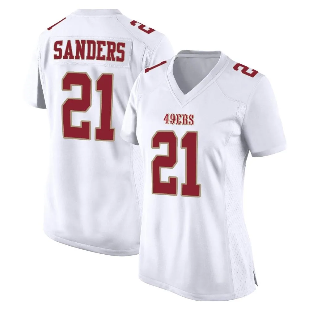 Women's San Francisco 49ers Deion Sanders Nike Fashion Game White Jersey Women's San Francisco 49ers Deion Sanders Nike Fashion Game White Jersey