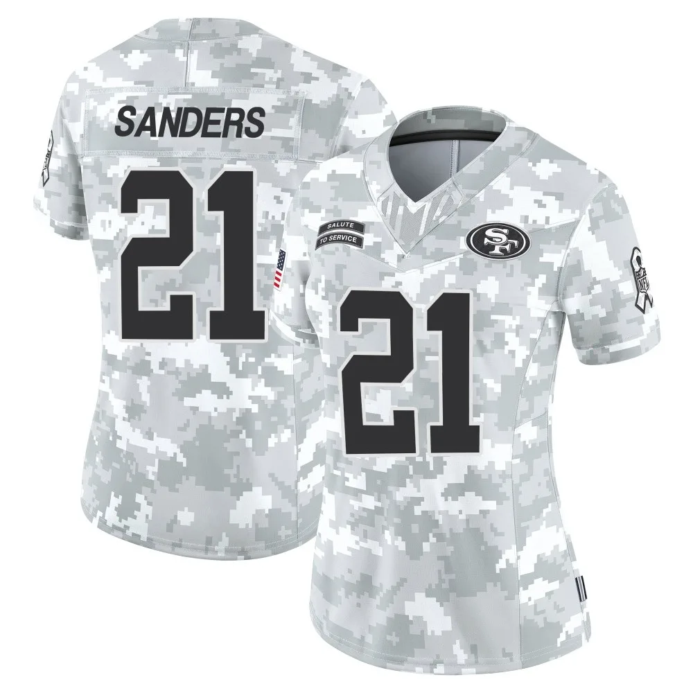 Women's San Francisco 49ers Deion Sanders Nike Francisco 2024 Salute To Service Limited Arctic Camo Jersey Women's San Francisco 49ers Deion Sanders Nike Francisco 2024 Salute To Service Limited Arctic Camo Jersey