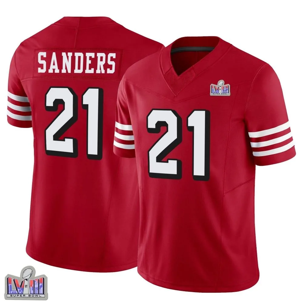 Youth San Francisco 49ers Deion Sanders Nike Alternate Vapor F.U.S.E. Super Bowl LVIII Patch Limited Scarlet Jersey Youth San Francisco 49ers Deion Sanders Nike Alternate Vapor F.U.S.E. Super Bowl LVIII Patch Limited Scarlet Jersey