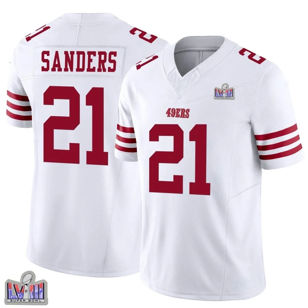 Youth San Francisco 49ers Deion Sanders Nike Vapor F.U.S.E. Super Bowl LVIII Patch Limited White Jersey Youth San Francisco 49ers Deion Sanders Nike Vapor F.U.S.E. Super Bowl LVIII Patch Limited White Jersey