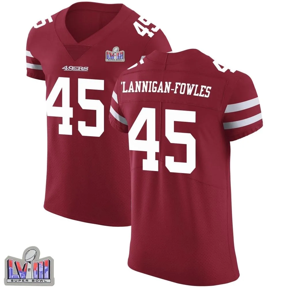 Men's San Francisco 49ers Demetrius Flannigan-fowles Nike Team Color Vapor Untouchable Super Bowl LVIII Patch Elite Red Jersey Men's San Francisco 49ers Demetrius Flannigan-fowles Nike Team Color Vapor Untouchable Super Bowl LVIII Patch Elite Red Jersey