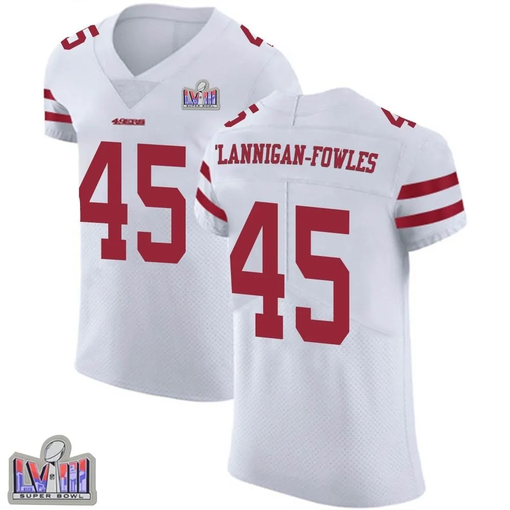 Men's San Francisco 49ers Demetrius Flannigan-fowles Nike Vapor Untouchable Super Bowl LVIII Patch Elite White Jersey Men's San Francisco 49ers Demetrius Flannigan-fowles Nike Vapor Untouchable Super Bowl LVIII Patch Elite White Jersey