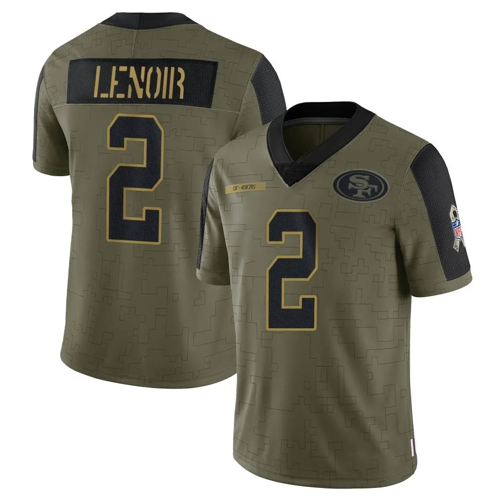 Men's San Francisco 49ers Deommodore Lenoir Nike 2021 Salute To Service Limited Olive Jersey Men's San Francisco 49ers Deommodore Lenoir Nike 2021 Salute To Service Limited Olive Jersey