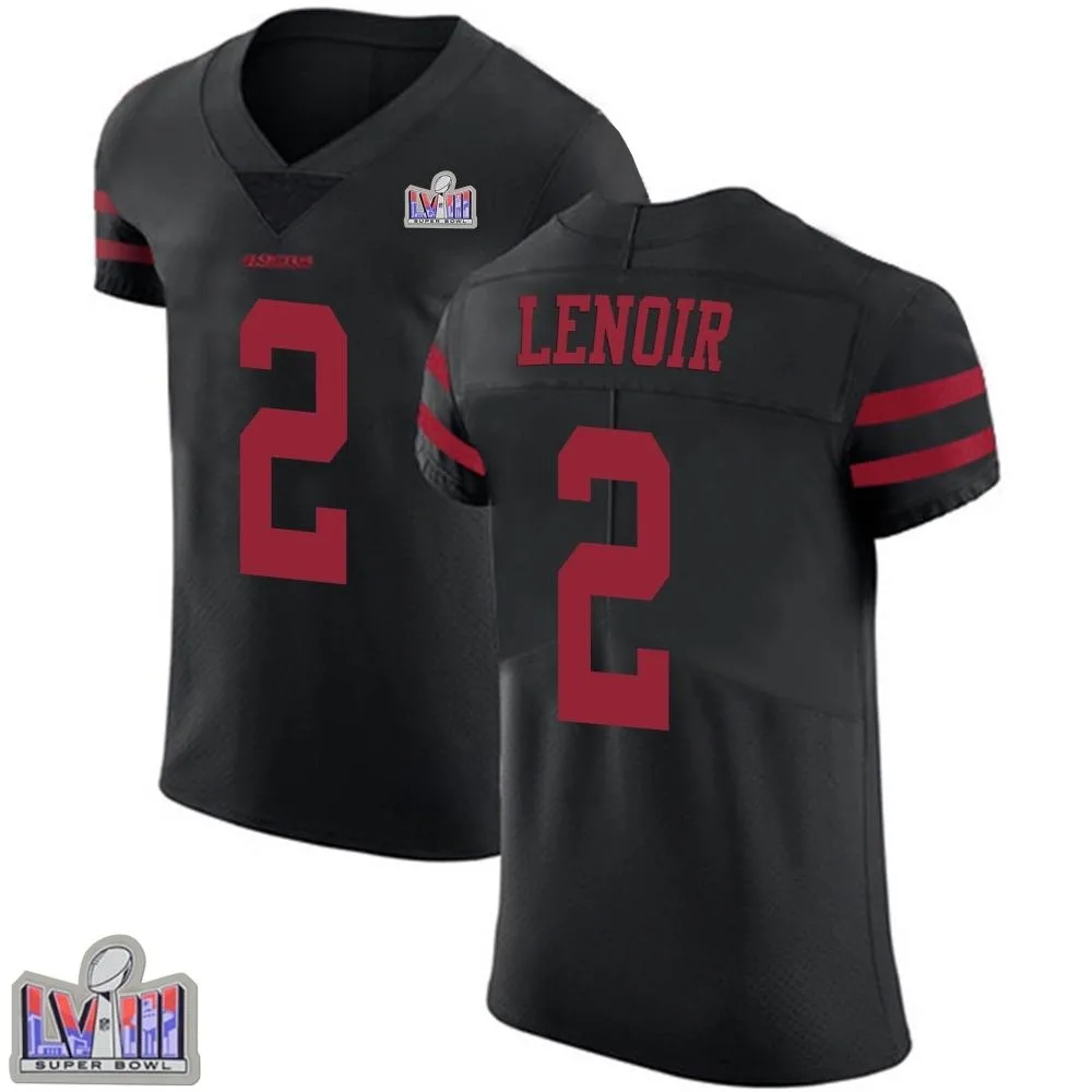 Men's San Francisco 49ers Deommodore Lenoir Nike Alternate Vapor Untouchable Super Bowl LVIII Patch Elite Black Jersey Men's San Francisco 49ers Deommodore Lenoir Nike Alternate Vapor Untouchable Super Bowl LVIII Patch Elite Black Jersey