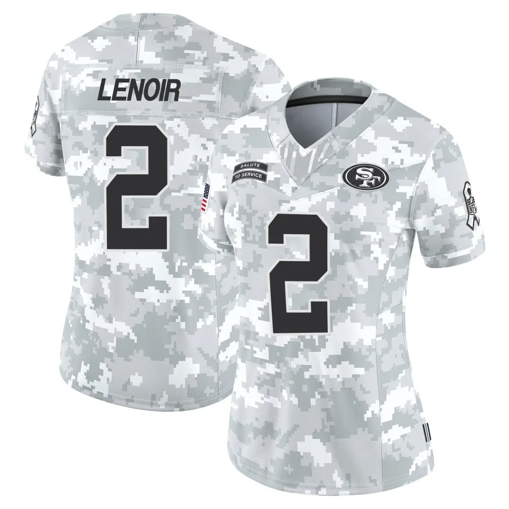 Women's San Francisco 49ers Deommodore Lenoir Nike Francisco 2024 Salute To Service Limited Arctic Camo Jersey Women's San Francisco 49ers Deommodore Lenoir Nike Francisco 2024 Salute To Service Limited Arctic Camo Jersey