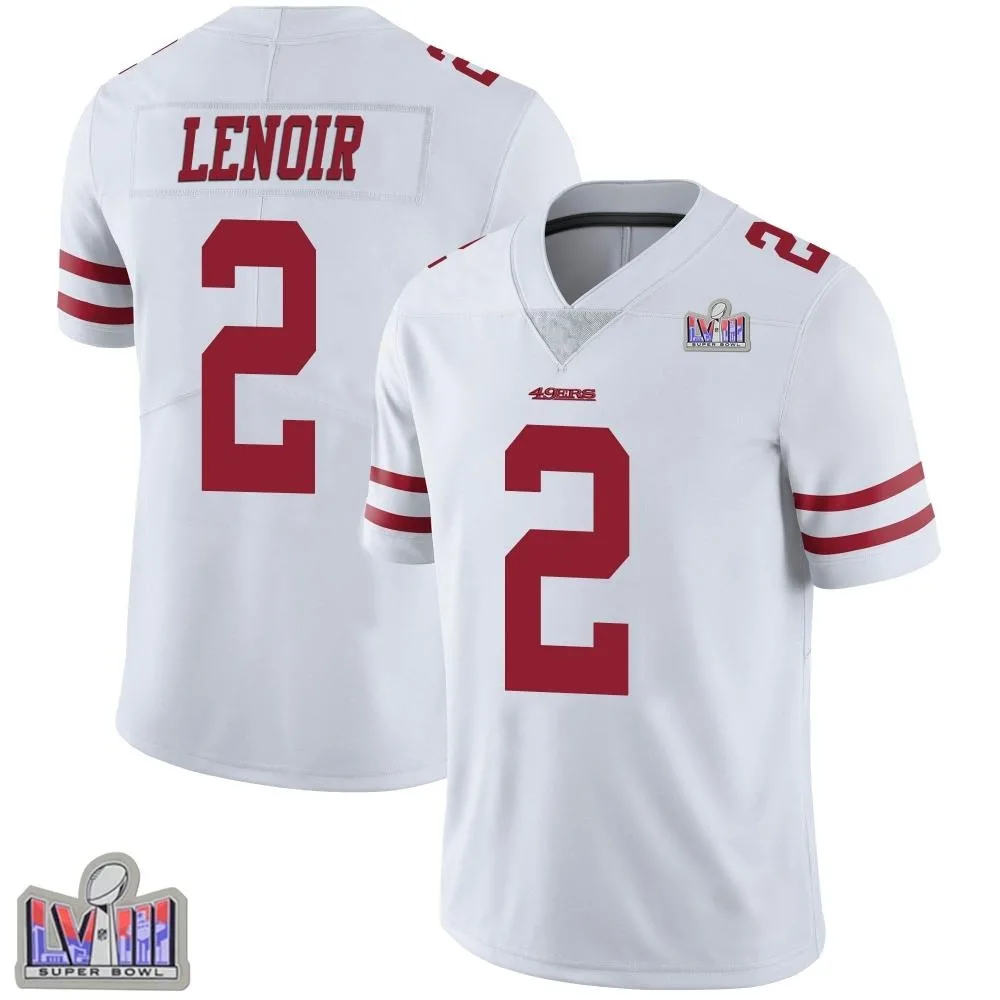 Youth San Francisco 49ers Deommodore Lenoir Nike Vapor Untouchable Super Bowl LVIII Patch Limited White Jersey Youth San Francisco 49ers Deommodore Lenoir Nike Vapor Untouchable Super Bowl LVIII Patch Limited White Jersey