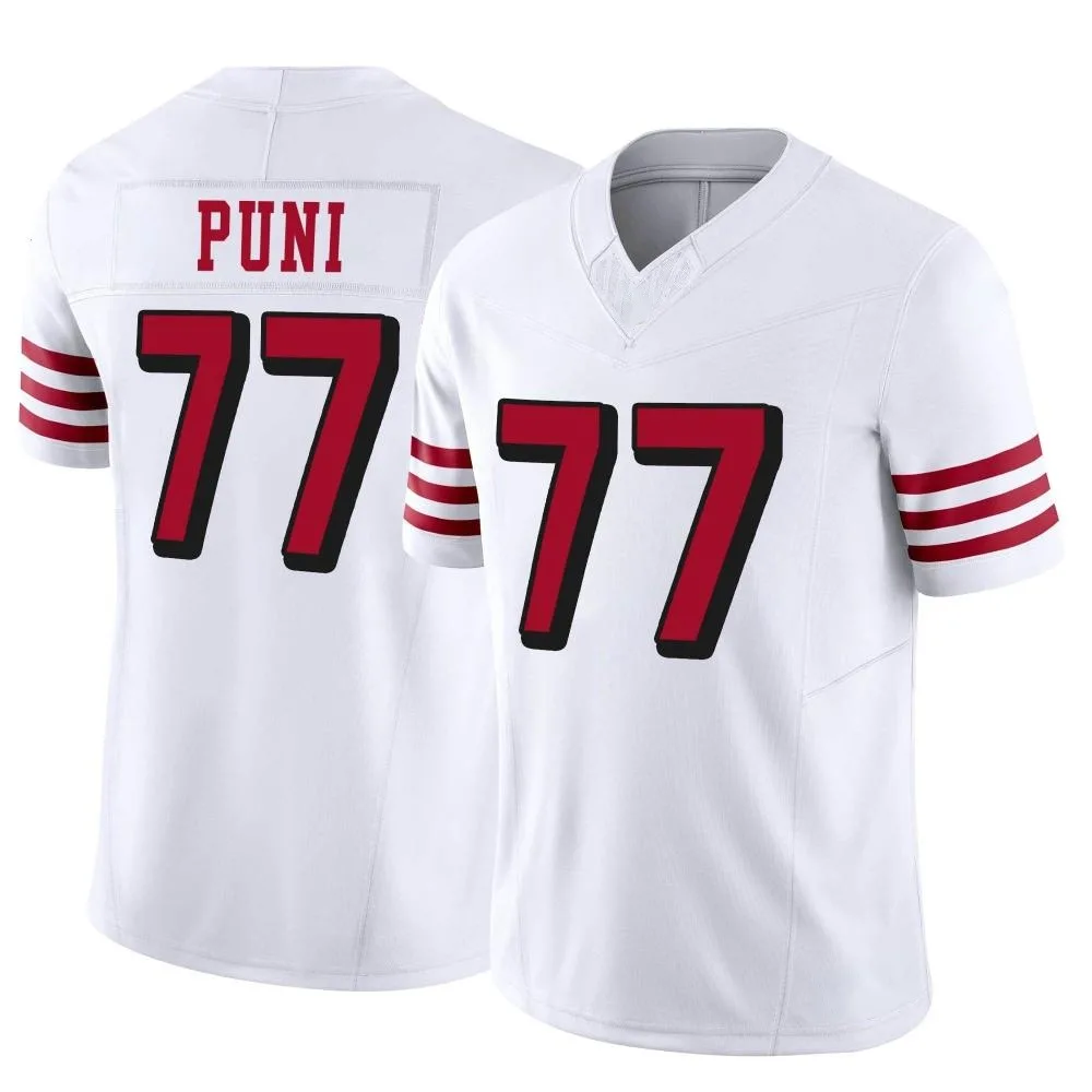 Men's San Francisco 49ers Dominick Puni Nike Alternate Vapor F.U.S.E. Limited White Jersey Men's San Francisco 49ers Dominick Puni Nike Alternate Vapor F.U.S.E. Limited White Jersey