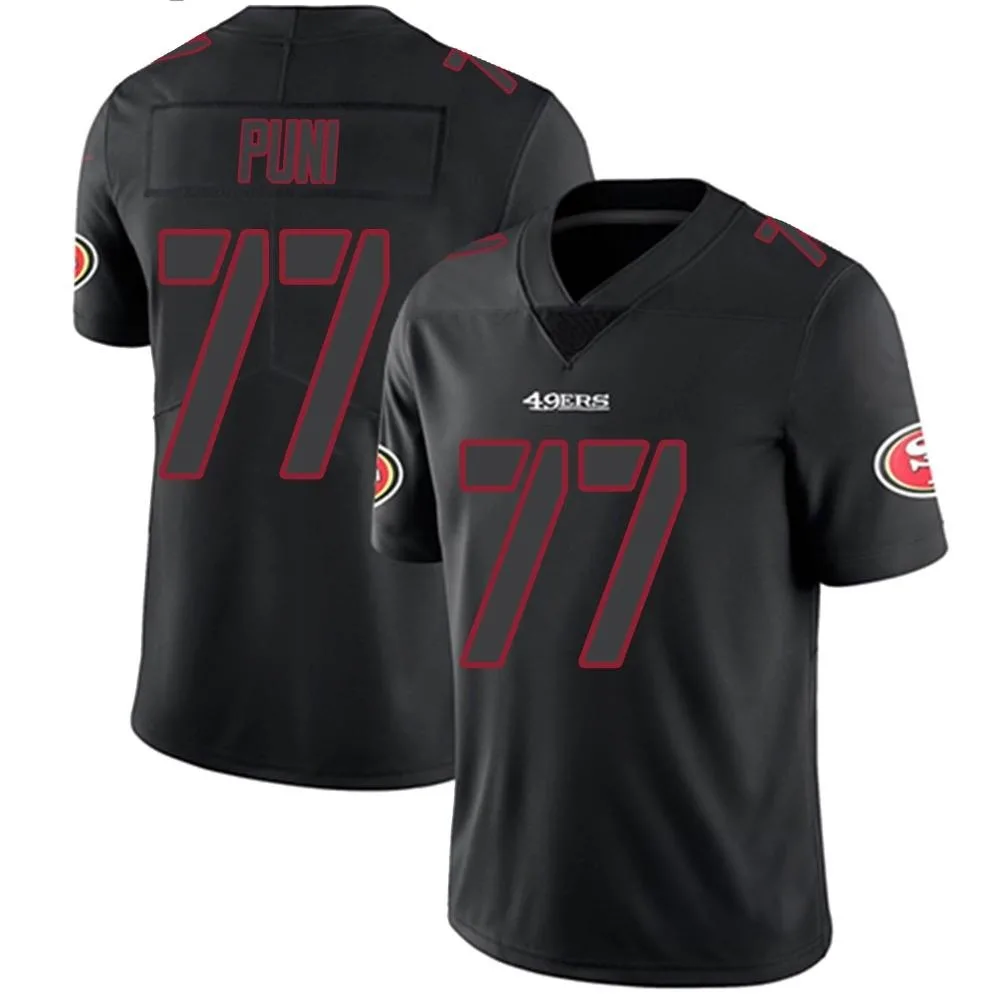 Men's San Francisco 49ers Dominick Puni Nike Limited Black Impact Jersey Men's San Francisco 49ers Dominick Puni Nike Limited Black Impact Jersey
