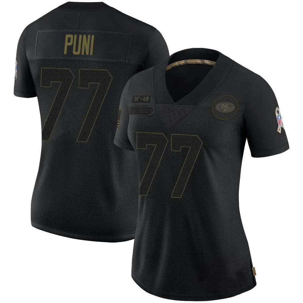 Women's San Francisco 49ers Dominick Puni Nike 2020 Salute To Service Limited Black Jersey Women's San Francisco 49ers Dominick Puni Nike 2020 Salute To Service Limited Black Jersey