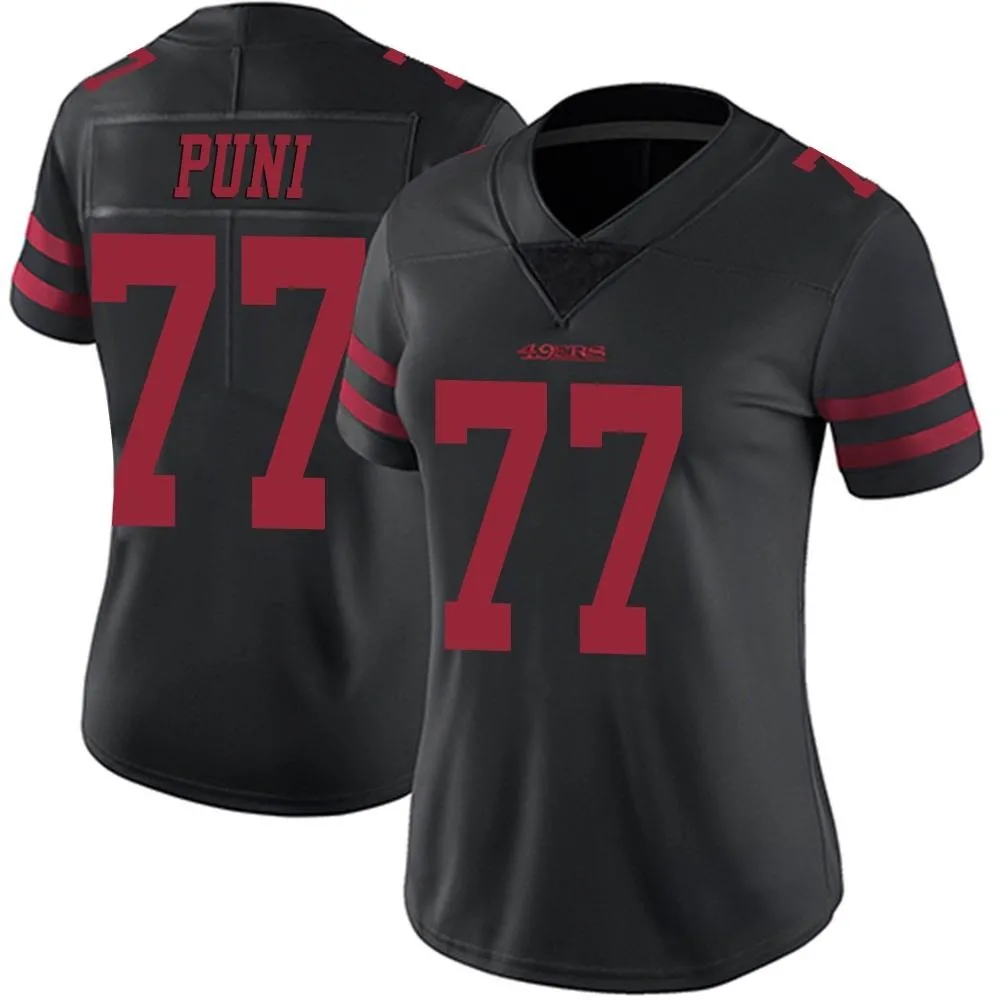 Women's San Francisco 49ers Dominick Puni Nike Alternate Vapor Untouchable Limited Black Jersey Women's San Francisco 49ers Dominick Puni Nike Alternate Vapor Untouchable Limited Black Jersey