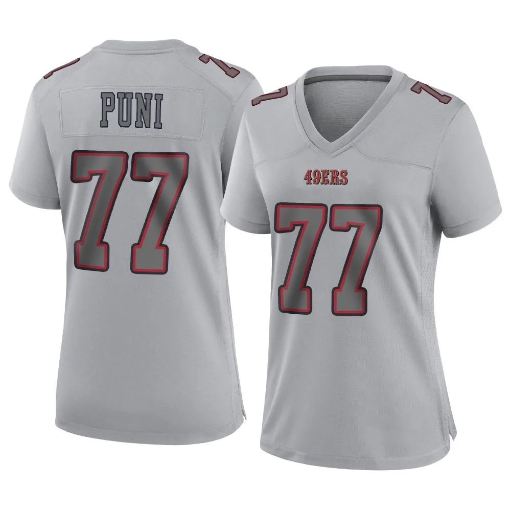 Women's San Francisco 49ers Dominick Puni Nike Atmosphere Fashion Game Gray Jersey Women's San Francisco 49ers Dominick Puni Nike Atmosphere Fashion Game Gray Jersey